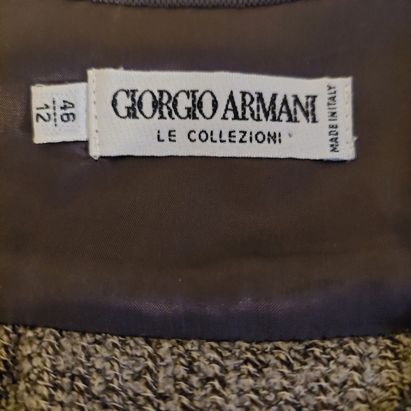 Vintage Giorgio Armani Brown Tunic Top Size 12 Chunky Virgin Wool Button Loop - Picture 9 of 12